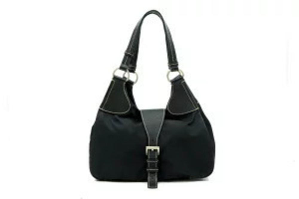 Prada Vela Hobo Shoulder Bag Black